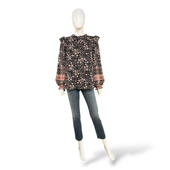 Rachel Zoe Floral Long Sleeve Top Multi L - Picture 1 of 7